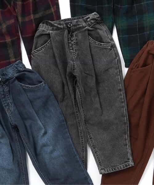 あったか裏起毛ワイドタックパンツ  10分丈