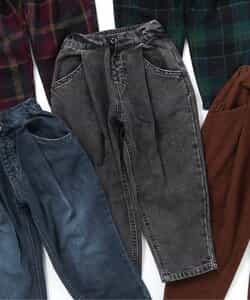 ★タイムセール★【あったか】裏起毛ワイドタックパンツ  10分丈