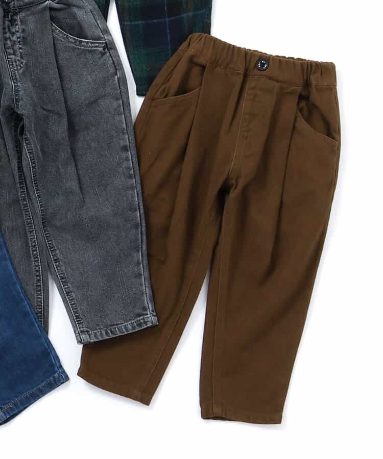 あったか裏起毛ワイドタックパンツ  10分丈