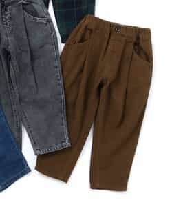 【あったか】裏起毛ワイドタックパンツ  10分丈