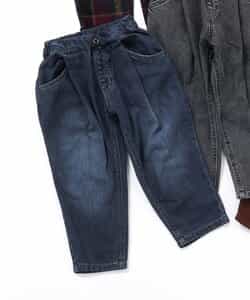 【あったか】裏起毛ワイドタックパンツ  10分丈