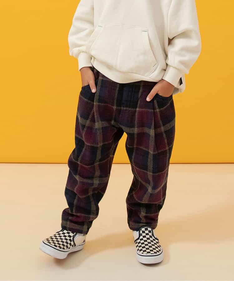 あったか裏起毛ワイドタックパンツ  10分丈