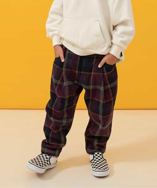 あったか裏起毛ワイドタックパンツ  10分丈