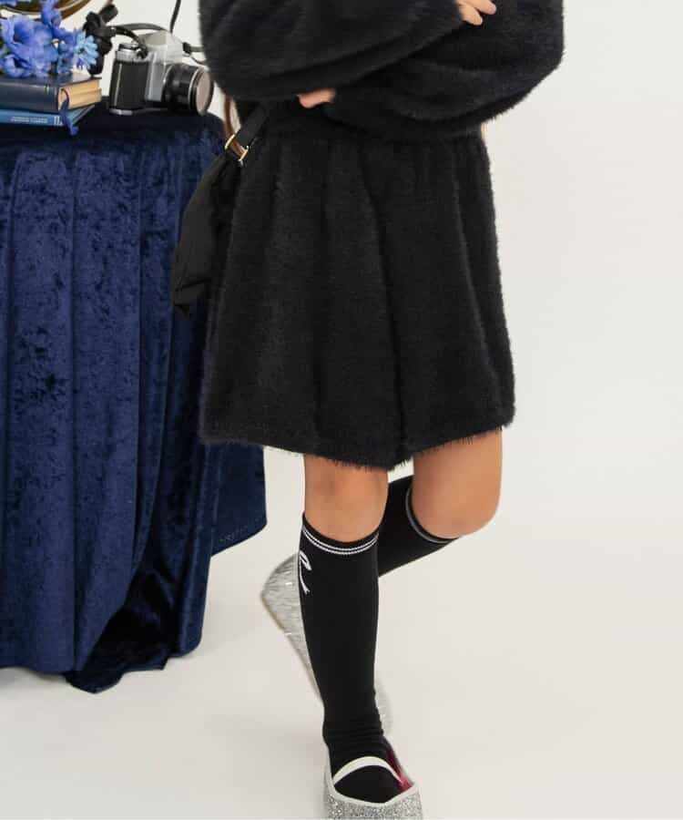 シャギーニットフレアパンツ  ショート丈