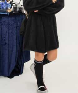 シャギーニットフレアパンツ  ショート丈