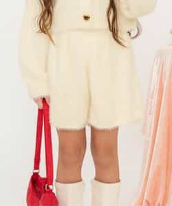 シャギーニットフレアパンツ  ショート丈