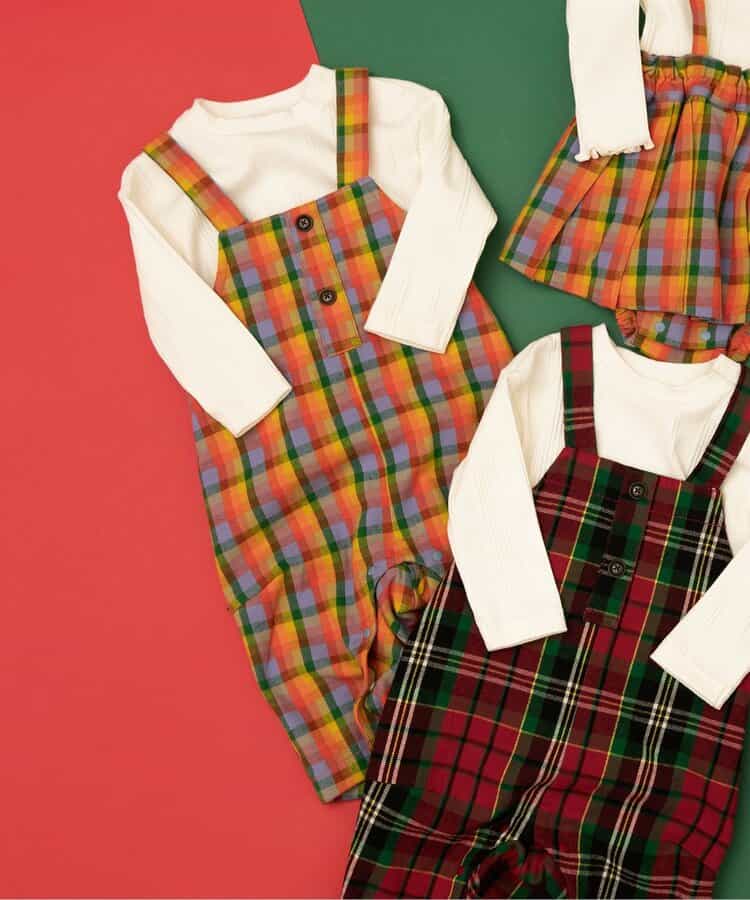 【リンク】2Pセットチェックベビーサロペ