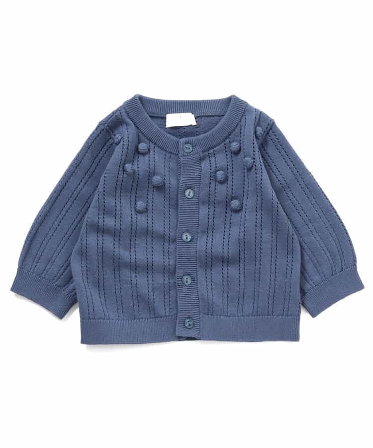 透かし編みポップコーンニットカーディガン_マシンウォッシャブル