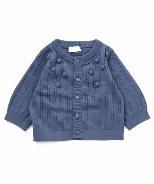 透かし編みポップコーンニットカーディガン_マシンウォッシャブル