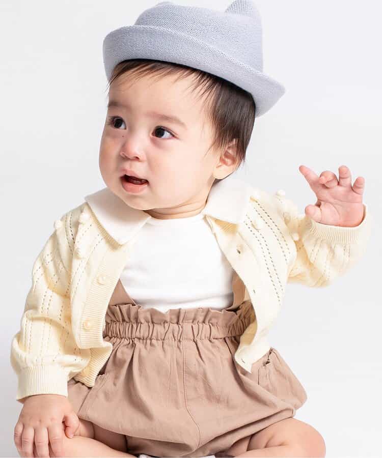 透かし編みポップコーンニットカーディガン_マシンウォッシャブル