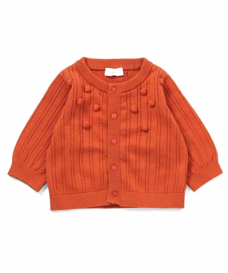 透かし編みポップコーンニットカーディガン_マシンウォッシャブル