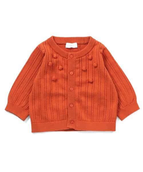 透かし編みポップコーンニットカーディガン_マシンウォッシャブル