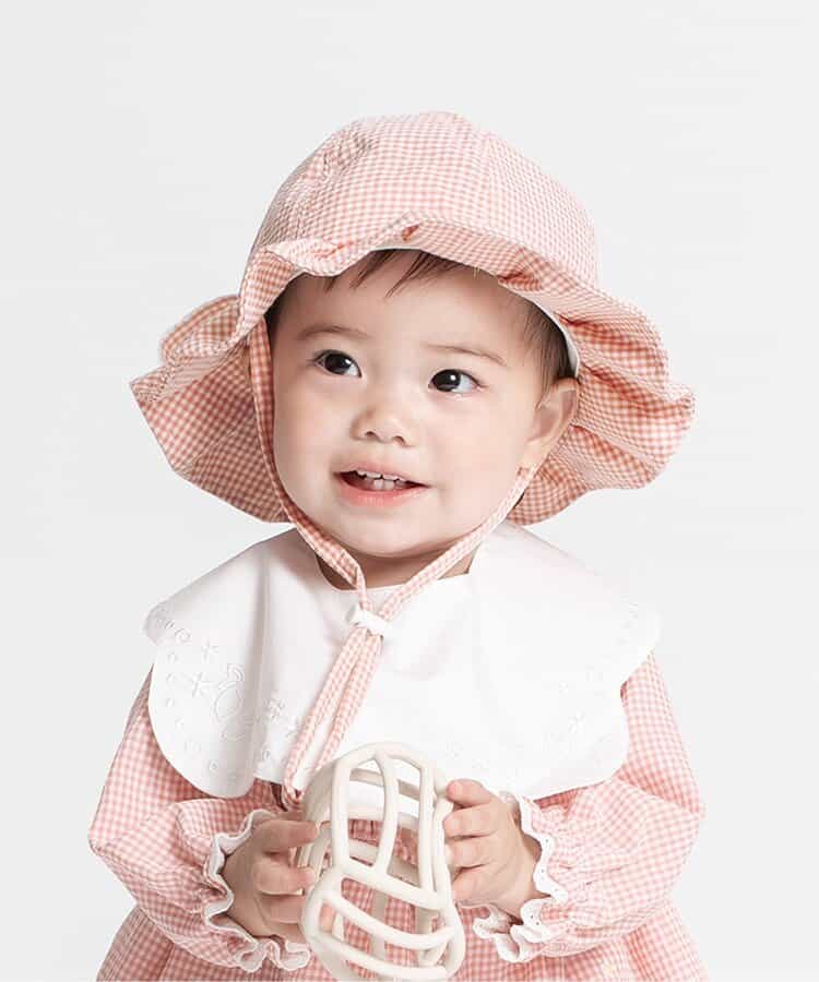 フルーツワンポイント刺しゅう日よけベビーハット
