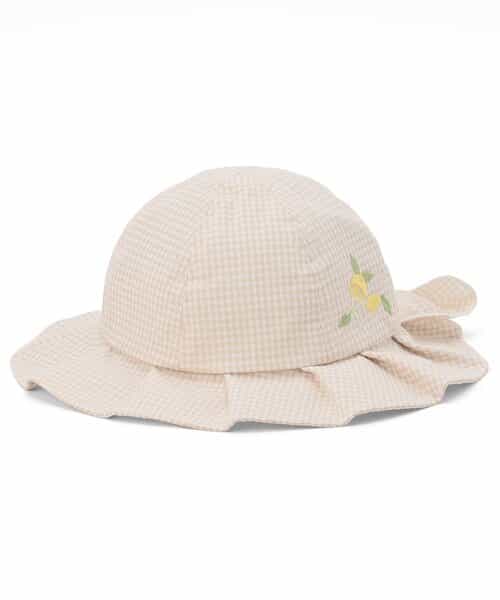 フルーツワンポイント刺しゅう日よけベビーハット