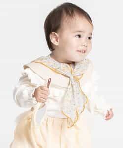 花柄シフォンスカーフスタイ