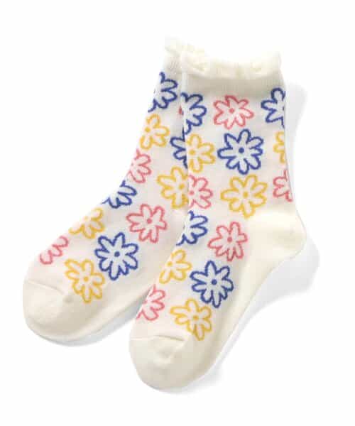 3P対象 お花　ソックス