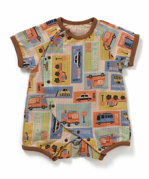 ★SALE★はたらくくるまブロック柄ロンパス