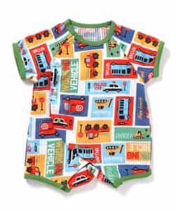 ☆1/13(火)お昼12:59まで3点10％OFF☆★SALE★はたらくくるまブロック柄ロンパス