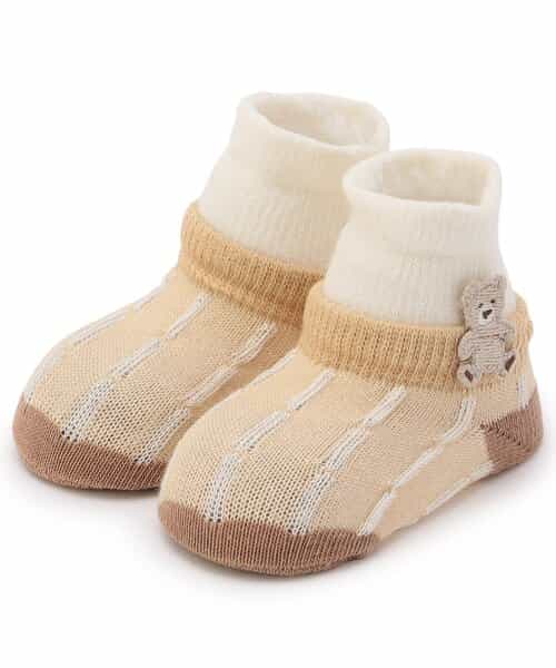 ワンポイントモチーフレイヤードベビーソックス