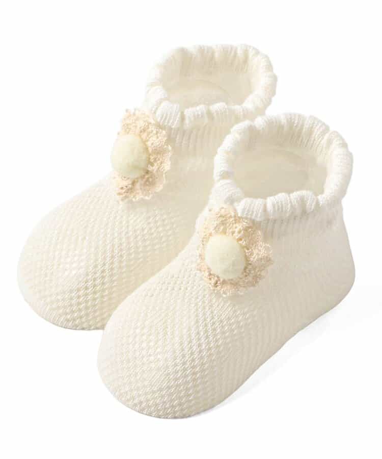 お花レースメッシュベビーソックス