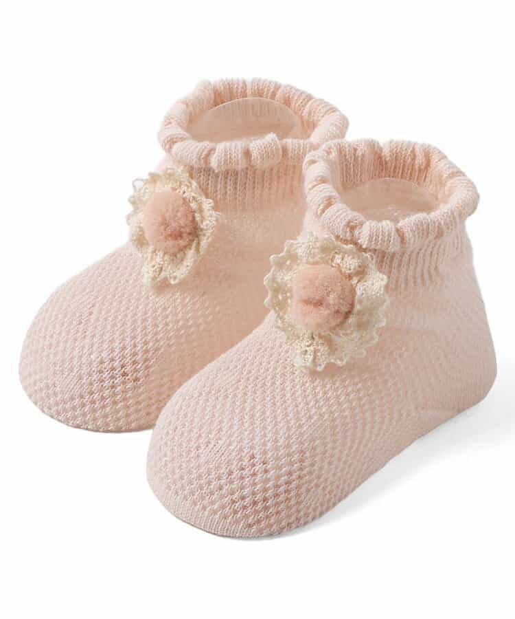 お花レースメッシュベビーソックス