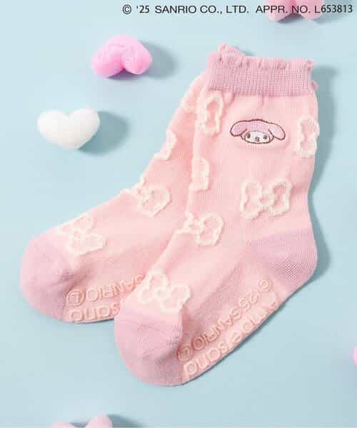 ★SALE★【マイメロディ・クロミ】リボン柄ソックス