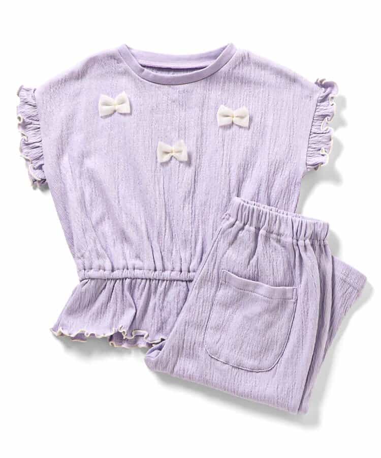 ポケット付きリボンモチーフパジャマ