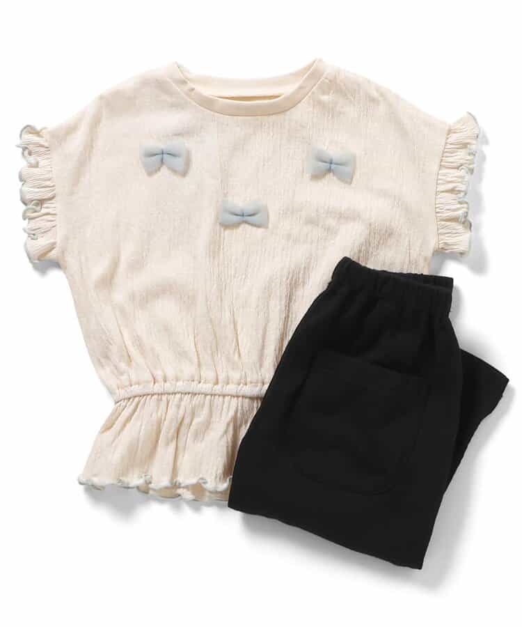 ポケット付きリボンモチーフパジャマ