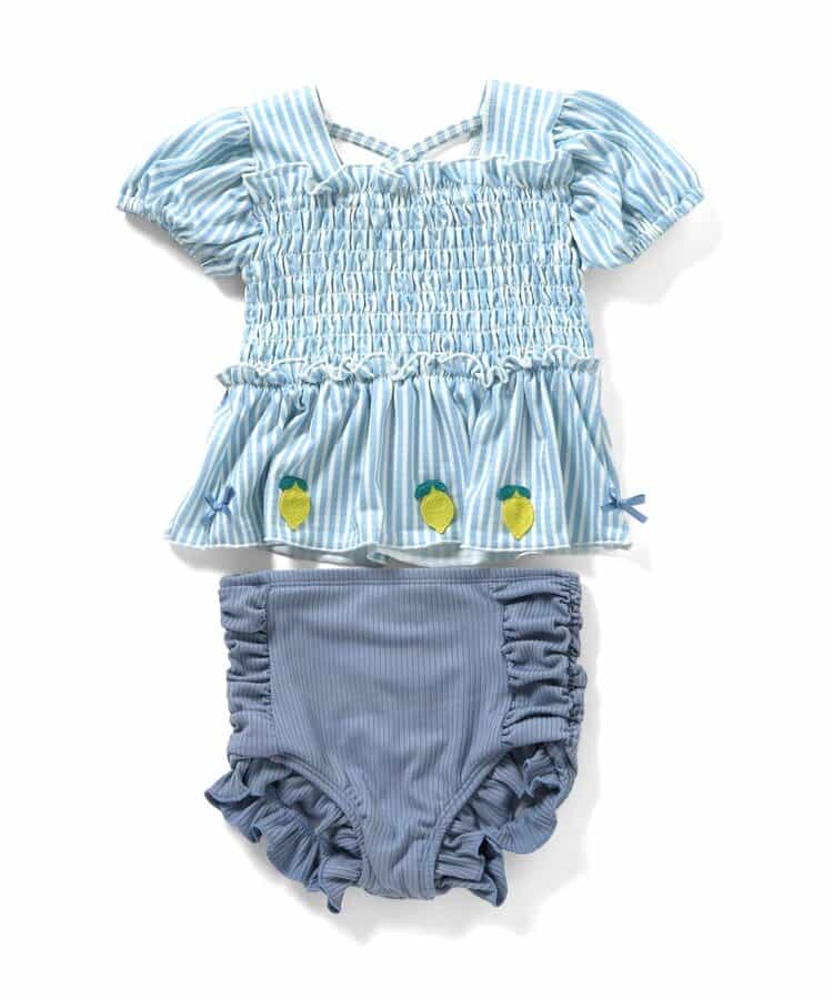 肩がズリ落ちにくい　フルーツモチーフセパレート水着_UVカット