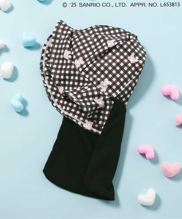 ★SALE★【マイメロディ・クロミ】ギンガムリボン日よけ付きスイムハット_UVカット