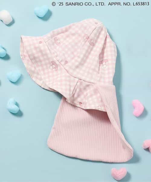 ★SALE★【マイメロディ・クロミ】ギンガムリボン日よけ付きスイムハット_UVカット