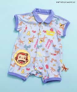 ★SALE★【おさるのジョージ】総柄ロンパス_接触冷感