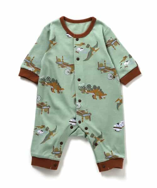 【リンク】恐竜柄スムースカバーオール