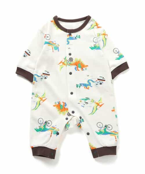 【リンク】恐竜柄スムースカバーオール