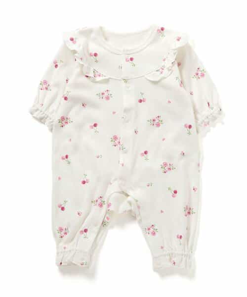 【リンク】さくらんぼお花柄スムースカバーオール
