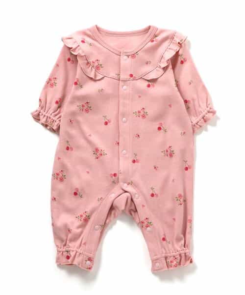 【リンク】さくらんぼお花柄スムースカバーオール
