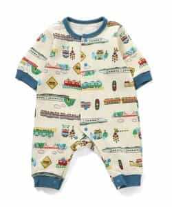 【リンク】電車柄ニットキルトカバーオール