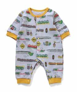 【リンク】電車柄ニットキルトカバーオール