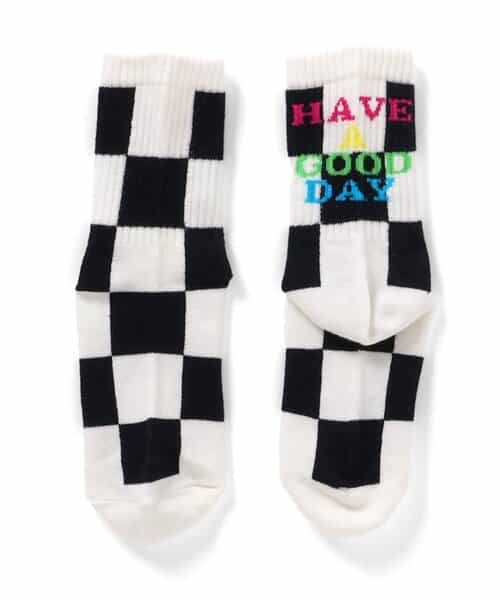 3P対象 チェッカーフラッグ柄ソックス