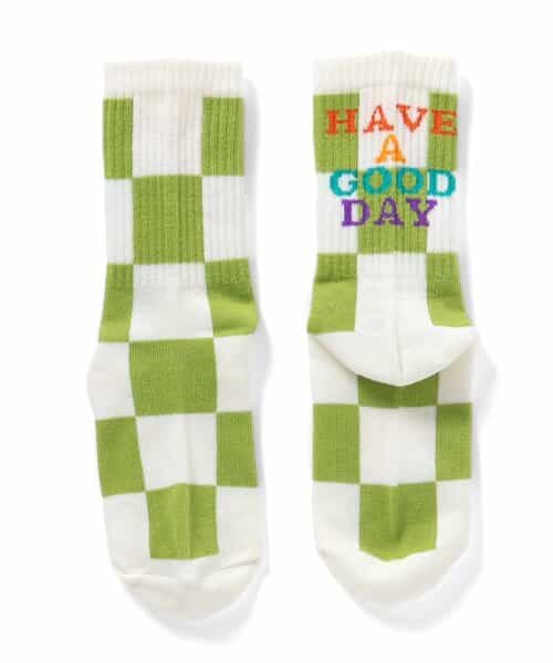 3P対象 チェッカーフラッグ柄ソックス