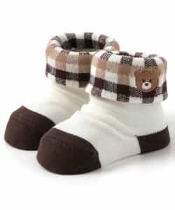 ワンポイントデザインチェックベビーソックス