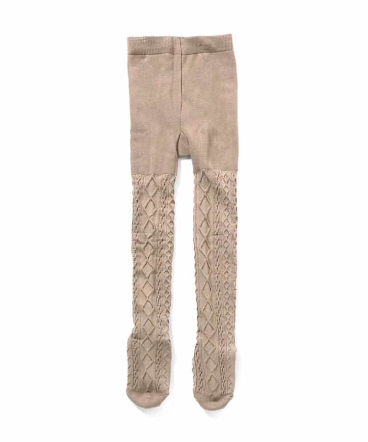 ケーブル編みウエストハグタイツ
