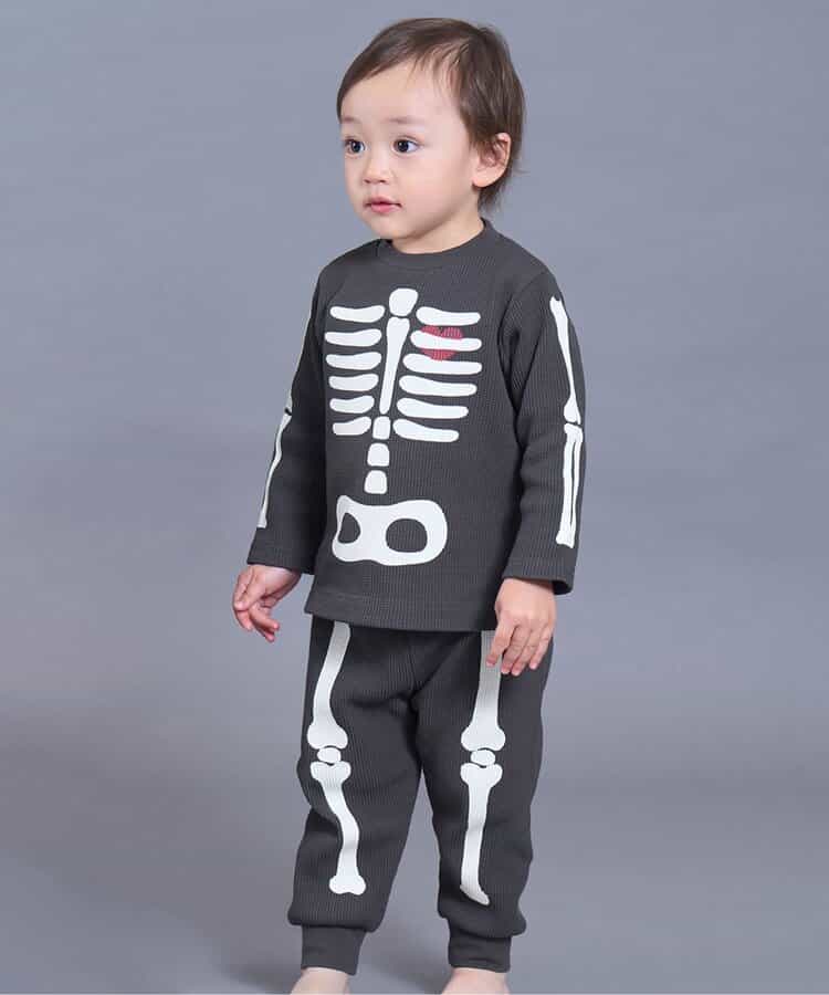 【リンク】ほね・おばけ蓄光プリントワッフルパジャマ