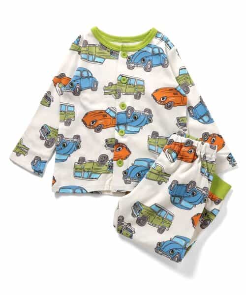 車柄前あきスムースパジャマ