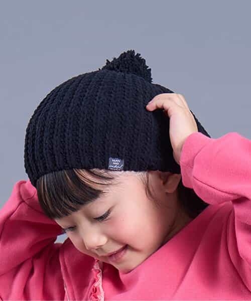 梵天付きモールニットベレー帽