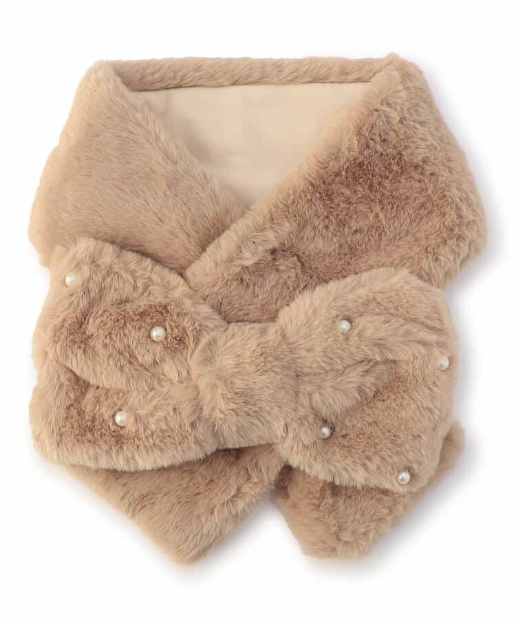 ふわもちパールリボンマフラー