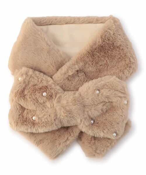 ふわもちパールリボンマフラー