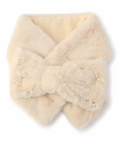 ふわもちパールリボンマフラー