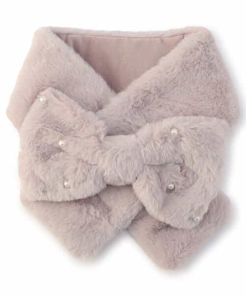 ふわもちパールリボンマフラー