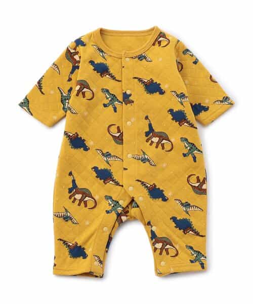 【リンク】ウインターダイナソー柄ニットキルトカバーオール